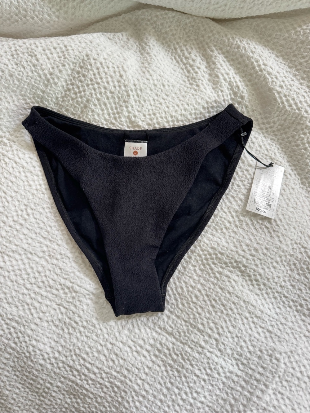 Shade & Shore Black Textured Bikini Bottoms NWT